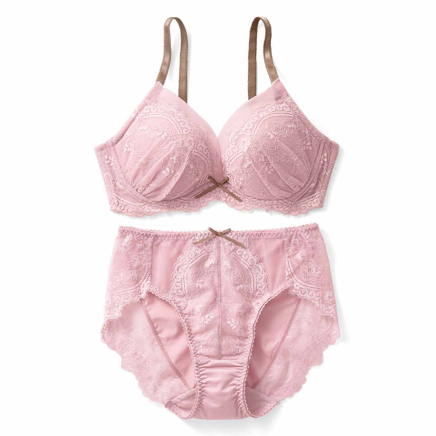 WEB限定お買い得商品|おしゃれなのに透けにくい 肌に溶け込む絶妙カラー 洗練印象ブラ＆ショーツ〈ピーチピンク〉|〈ピーチピンク〉
