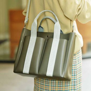 Real Stock | 仕切って収納　Ｔトート〈合皮〉