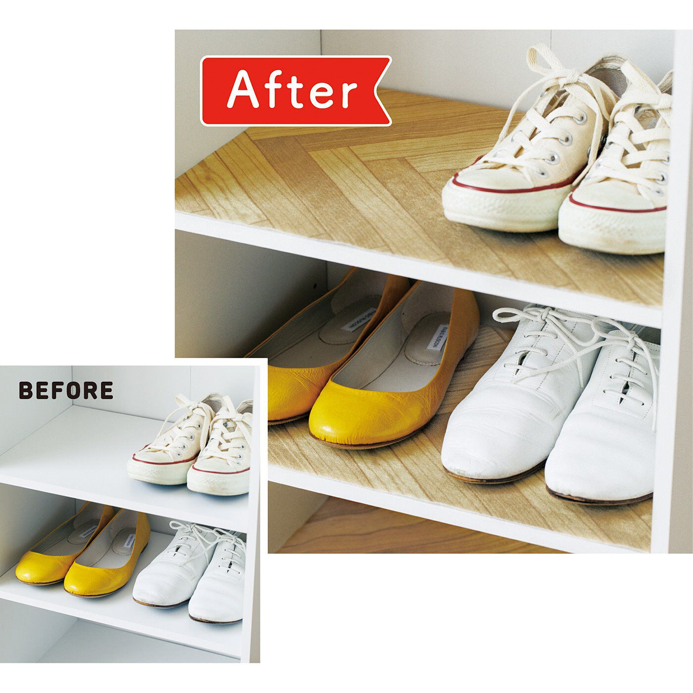 Real Stock|敷くだけでスタイリッシュな印象に変わる　汚れやキズを防ぐシューズボックスシート〈北欧ナチュラル〉