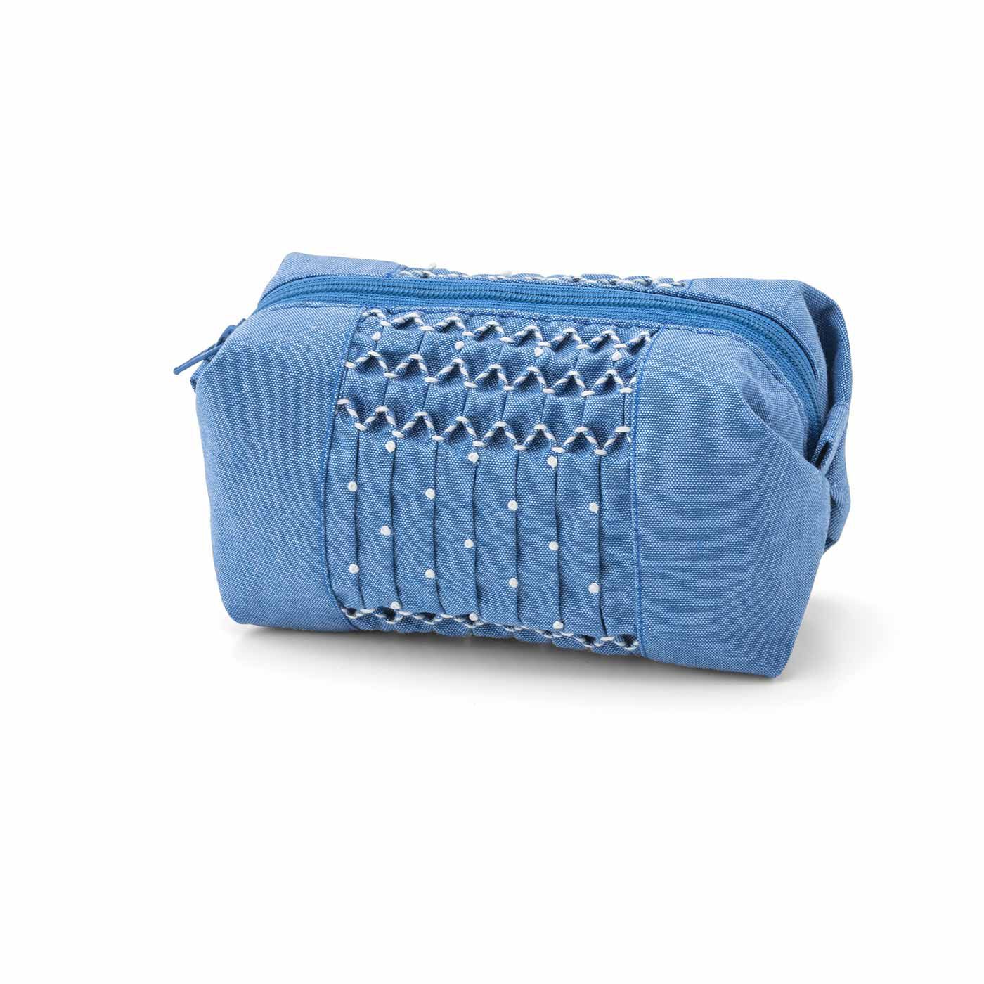 Real Stock|大人が持ちたい スモッキング布小物|タイプ5：キャラメルポーチ　できあがりサイズ：縦約7cm、横約14cm、まち幅約7cm