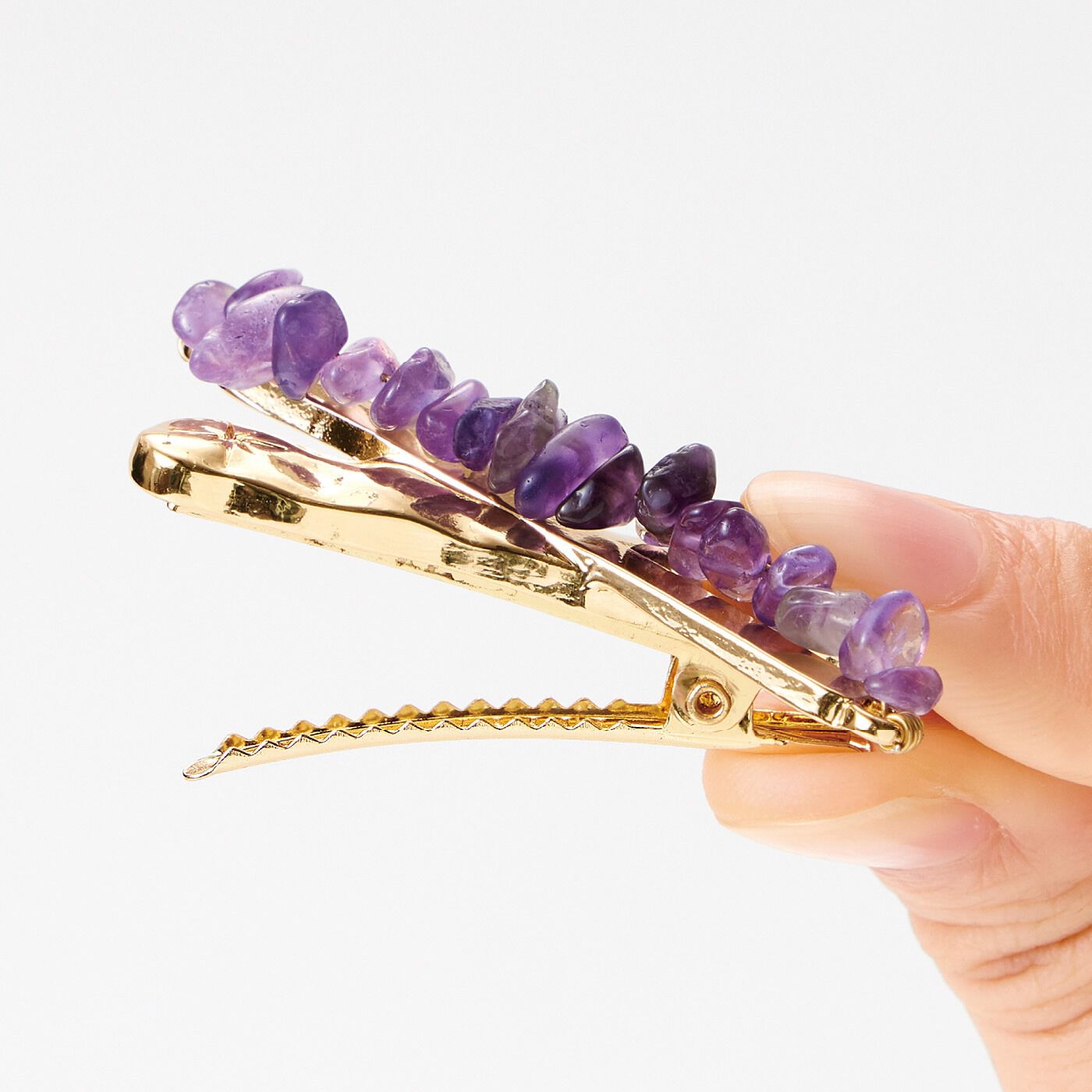 Real Stock|UP.de　天然石でジュエリーみたいに華やぎを添える　重ねづけ風アクセントクリップ|クリップではさむだけで簡単着脱。