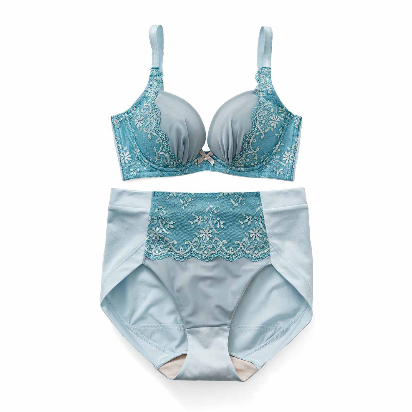 Real Stock|緻密設計でふっくらバスト革命 秀麗なブラ＆ショーツ〈ホリゾンブルー〉