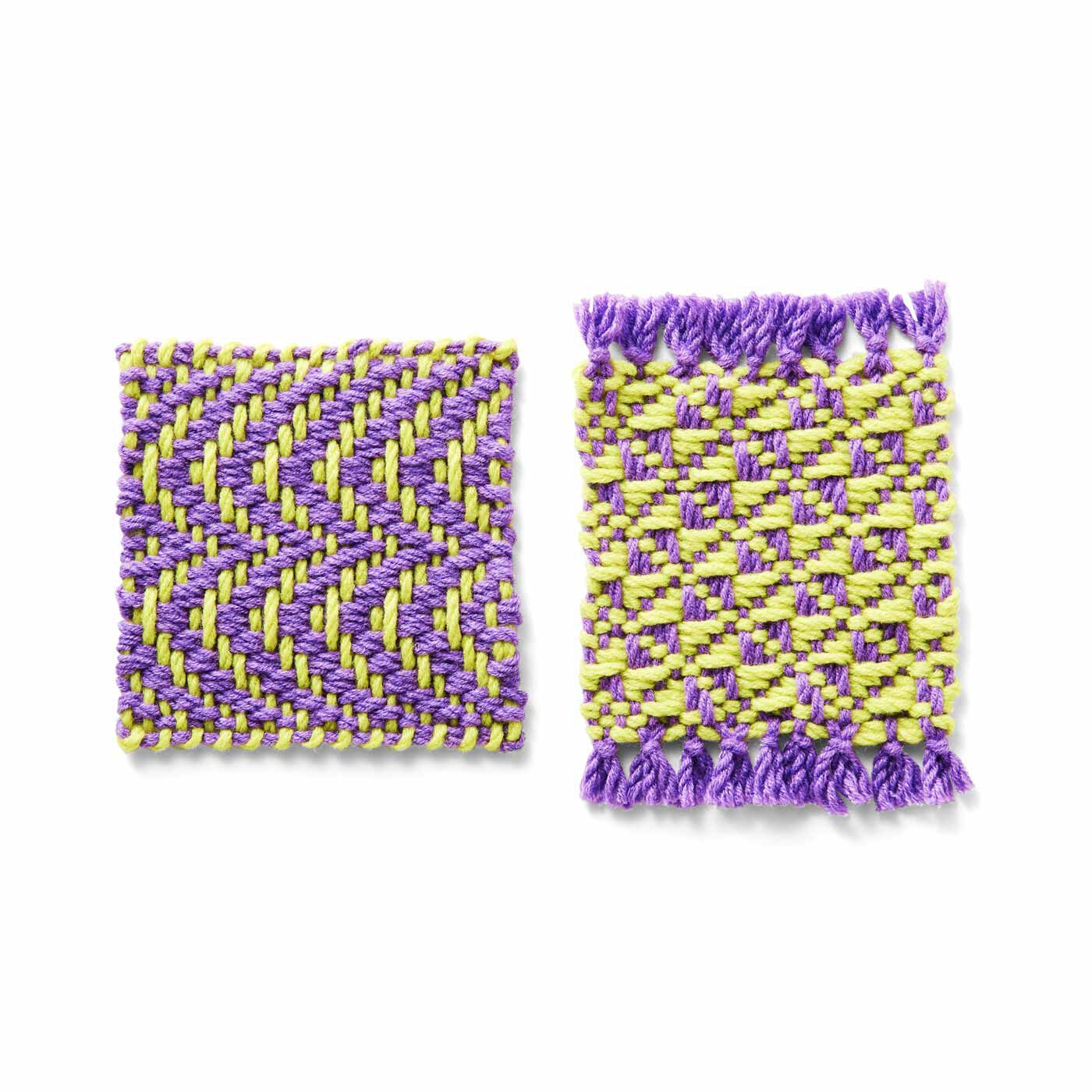 Real Stock|私にも作れる！　模様が楽しい 手織りのコースター|48：曲がり斜文と昼夜斜文