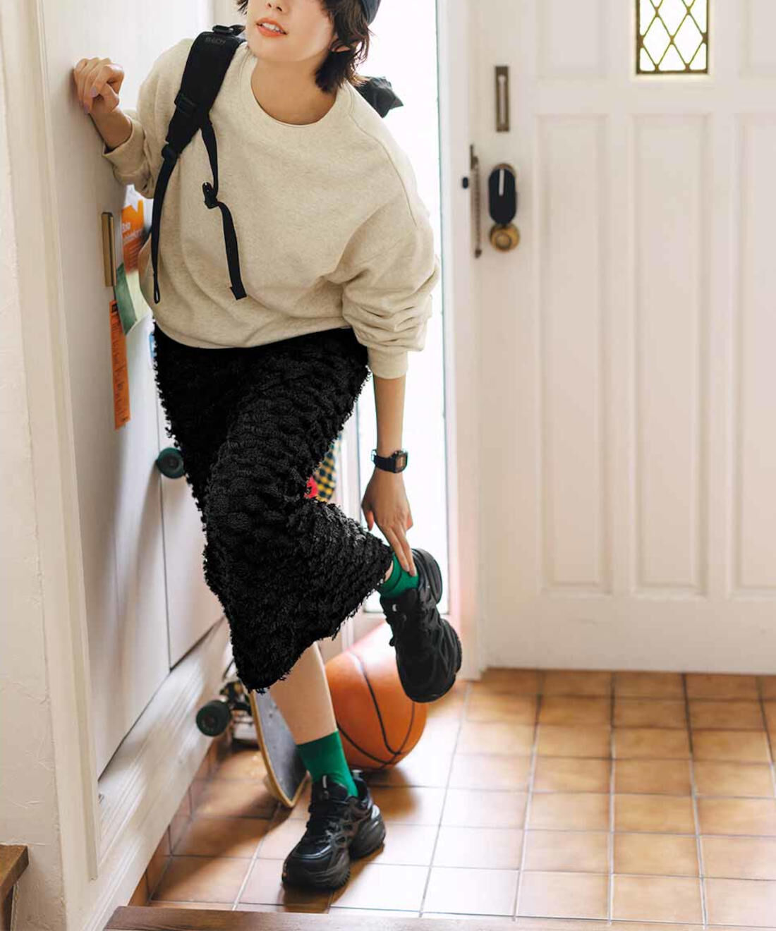 Real Stock| 【3～10日でお届け】リブ　イン　コンフォート　ひもがほどけるストレスからの解放！　履き心地抜群な　ドロストスニーカー〈ブラック〉