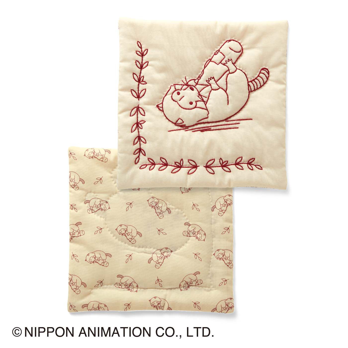 Real Stock|世界名作劇場&times;フェリシモ　ラスカルのおやつタイム レッドワークキルト