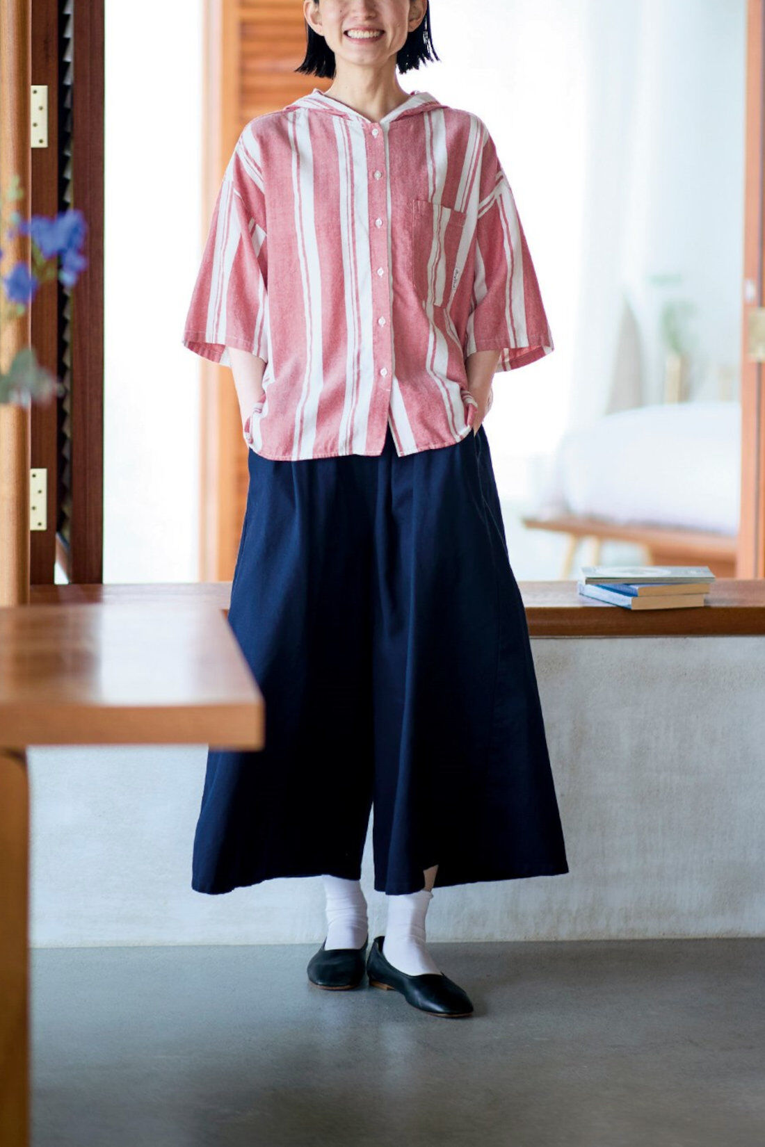 Sunny clouds so-co|サニークラウズ　カルゼで作ったキュロパン〈レディース〉