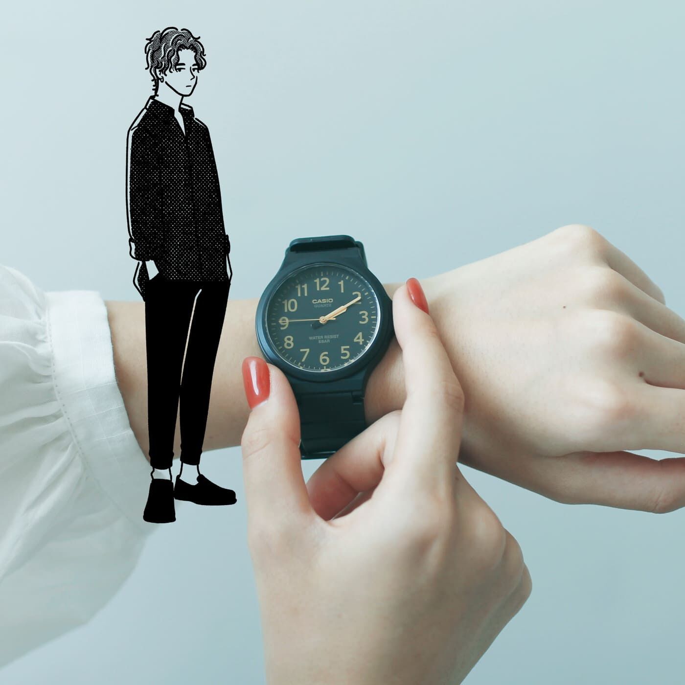 フェリシモコレクション|このごろ meets CASIO 推しカシ　しっとりムーンライトボーイ〈MW-240-1B2JH〉|推しカシといっしょに。闇夜に浮かぶ月のような、ちょっと陰のあるミステリアスなボーイを想って……