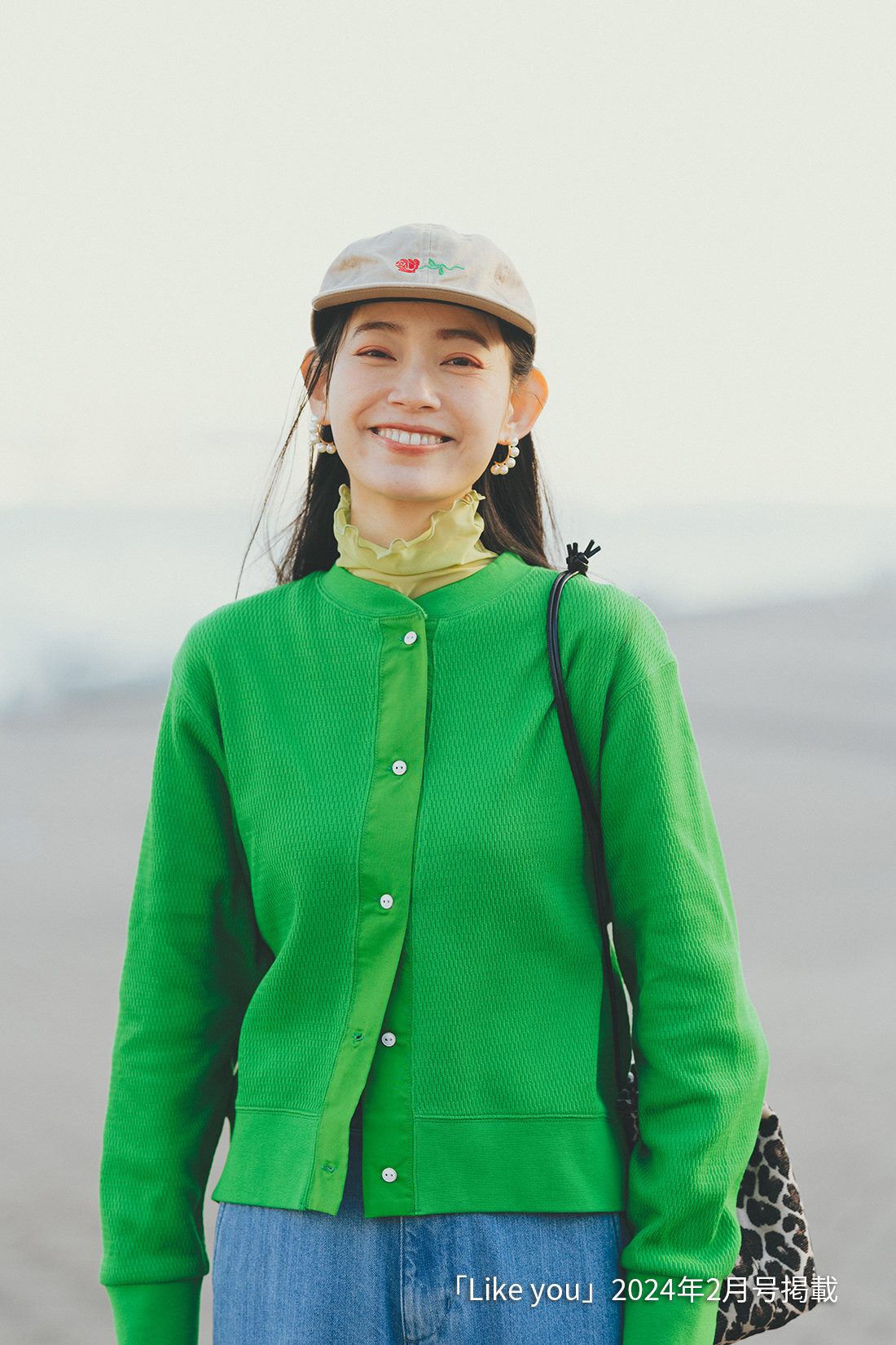 MEDE19F|ミリタリーアンダーウェア風カーディガン〈グリーン〉のコーディネート