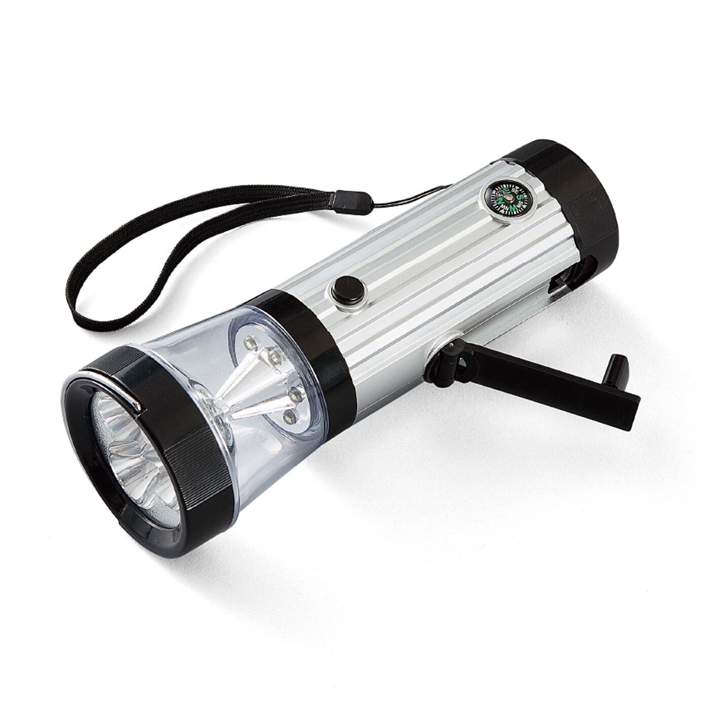 スペースエマージェンシーキット|LEDダイナモライト1個　■素材/ABS樹脂 電球：LED リチウム充電池：3.6V  80mAh　■サイズ/長さ約17.5cm、直径約6.2cm