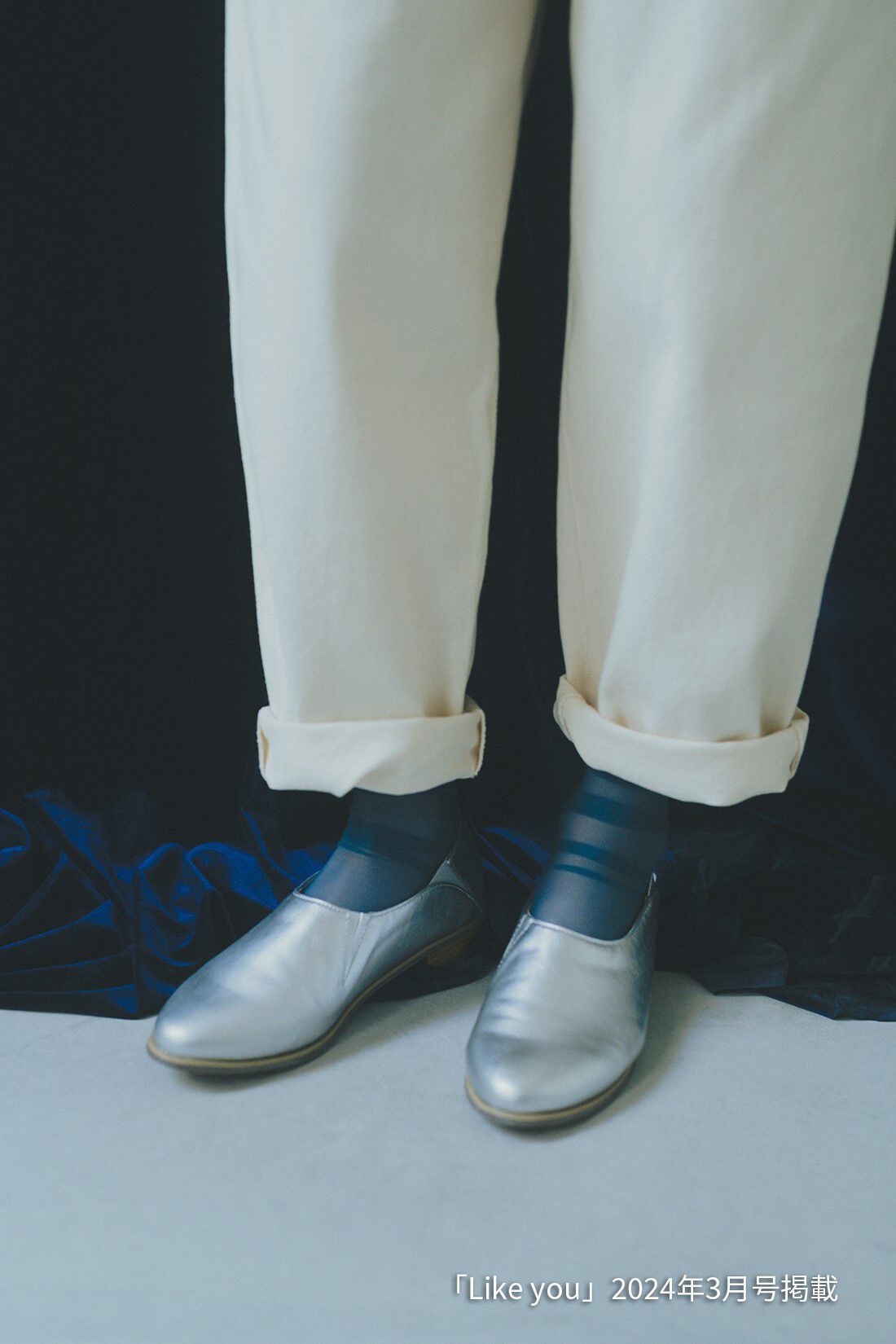 Live in  comfort|バンドカラーレースコンビシャツ〈ホワイト〉のコーディネート