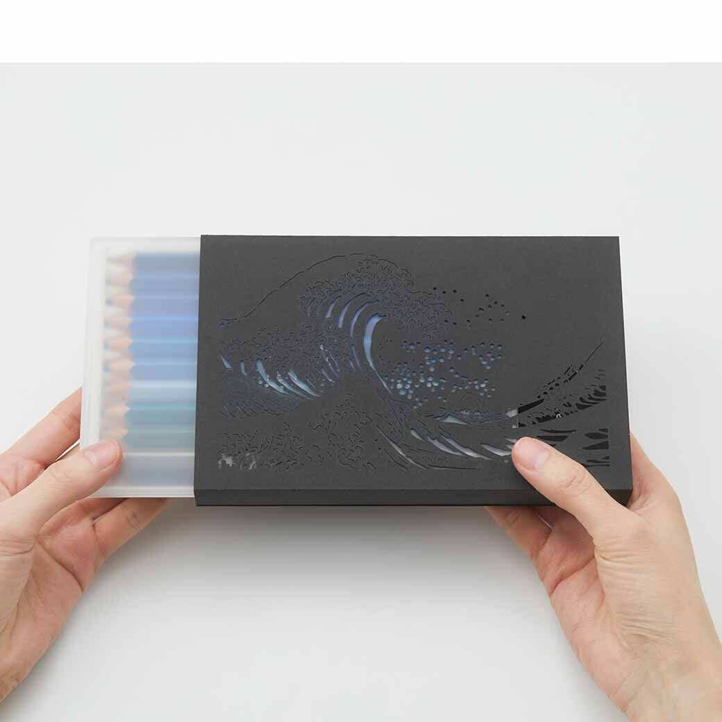 MonthlyBOX|江戸をぬりつぶせ！HOKUSAI色えんぴつ【20/500 COLORED PENCILS】葛飾北斎カラー