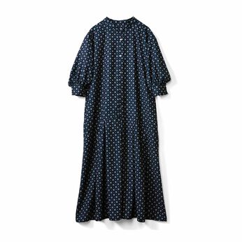 MonthlyBOX | 切り替えバランスがちょうどいい 小紋柄 ワンピース〈ネイビー〉