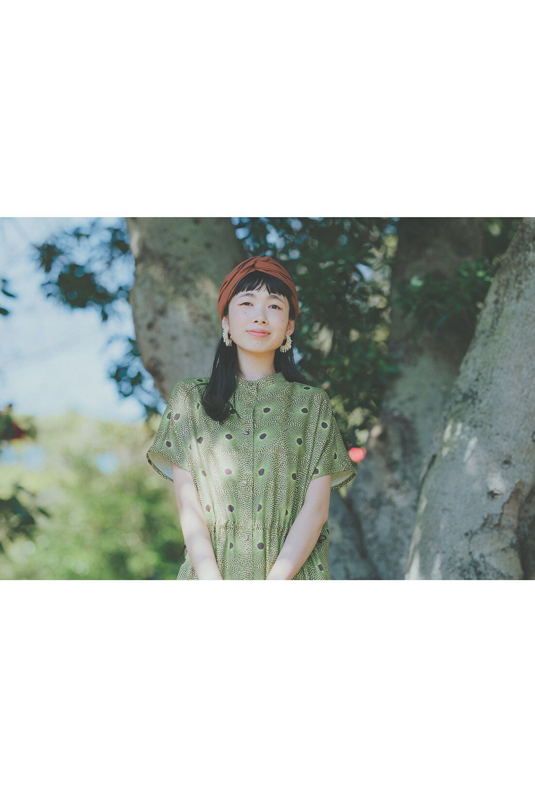 MEDE19F|アフリカンプリントワンピース〈ＧＲ〉ＭＤ１９とアフリカンプリントバッグＭＤ１９のコーディネート