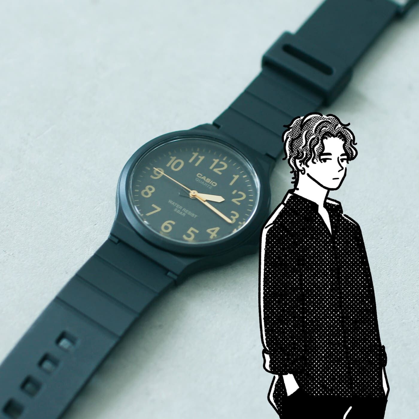 フェリシモコレクション|このごろ meets CASIO 推しカシ　しっとりムーンライトボーイ〈MW-240-1B2JH〉|日常生活はもちろん、水仕事や水泳などでも着用できる5気圧防水