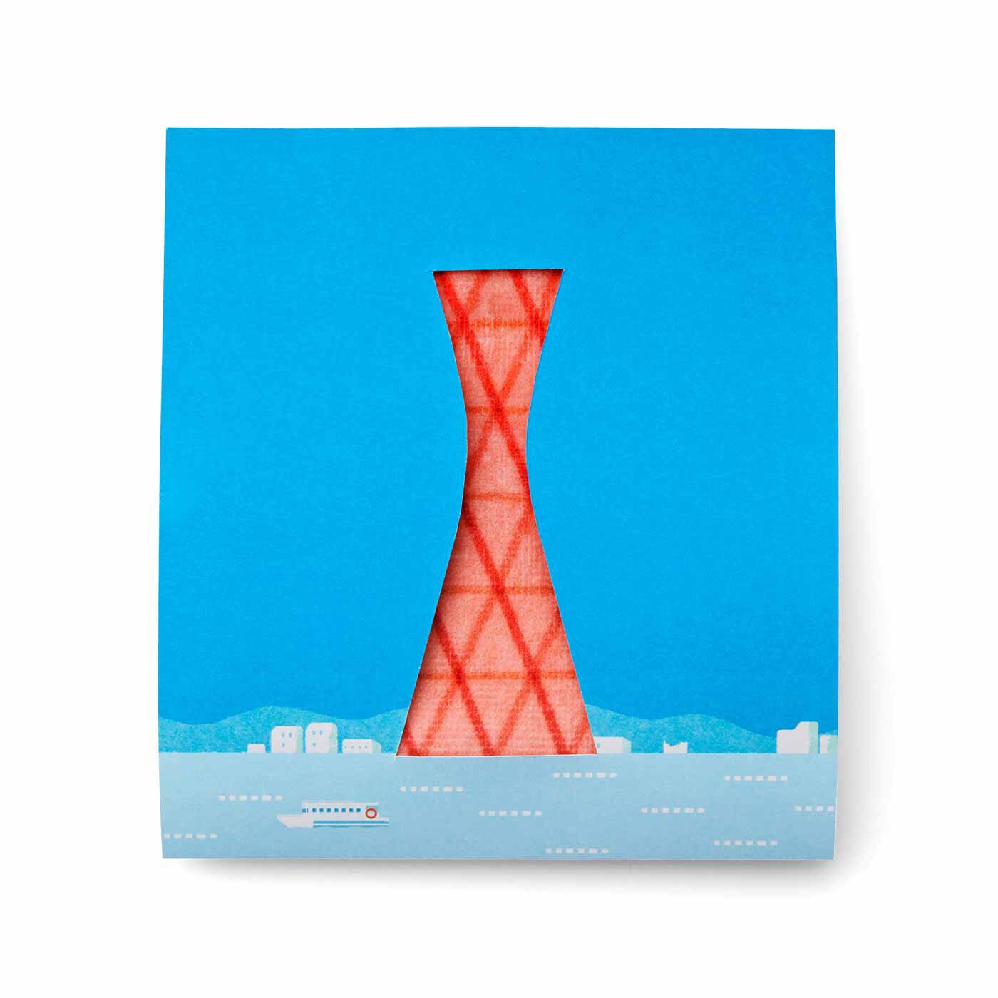 ブリリアンス神戸基金 KOBE PORT TOWER 手のひらサイズのタワーになる 神戸ポートタワータオルハンカチの会|●お届けパッケージ
