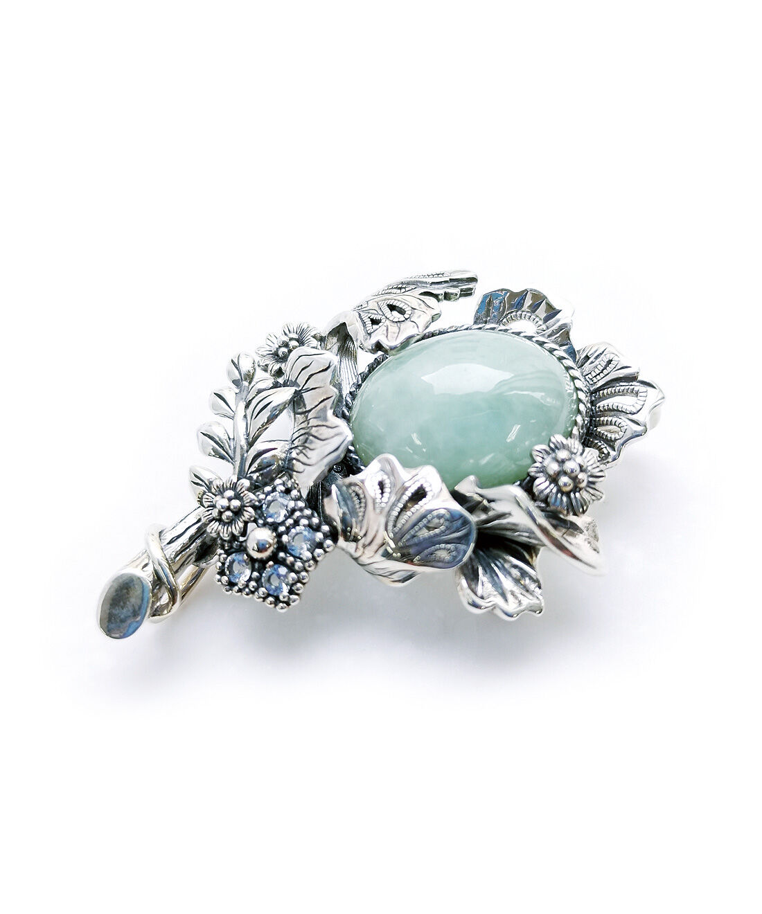 フェリシモコネクション|精巧な作りにうっとり ウィリアム・モリス ブローチ/ペンダントヘッド〈るりはこべ〉