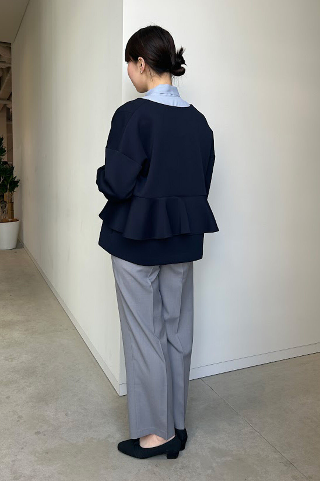 IEDIT|IEDIT[イディット]　きちんと見えて上品にこなれる　大人のセミワイドパンツ〈グレー〉