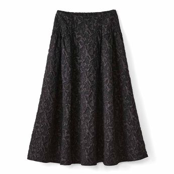 IEDIT | ふくれジャカードスカート〈ブラック〉ＩＥ