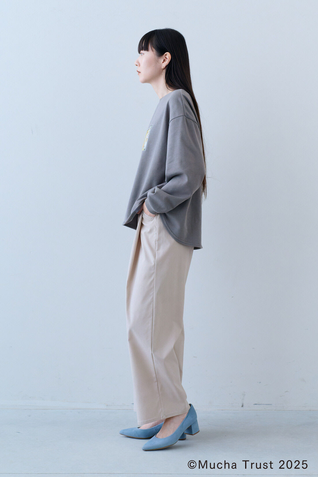 IEDIT|接触冷感 UV エアノビ ワイドパンツ 〈オイスターホワイト〉のコーディネート