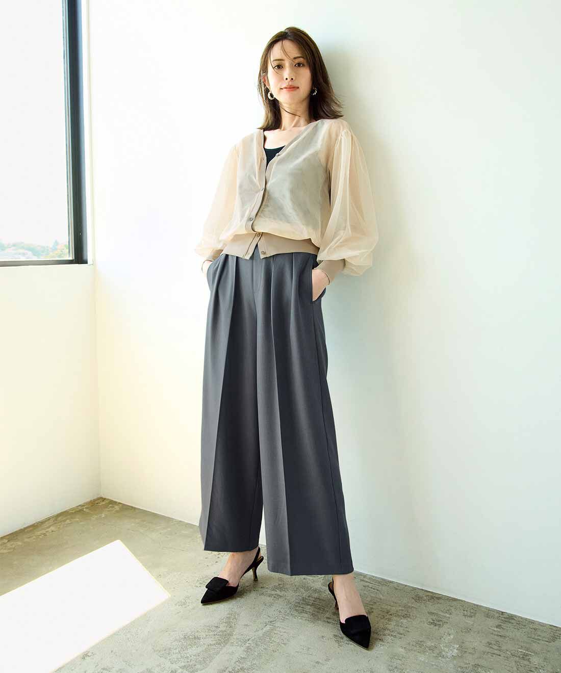 IEDIT［イディット］|IEDIT[イディット]　旬の透け感を品よくプラス シアーチュールカーディガン