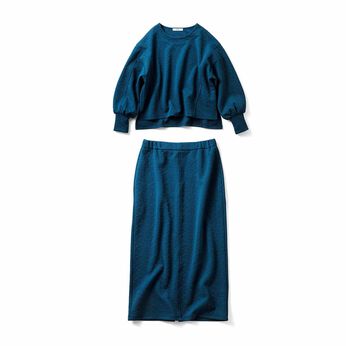 IEDIT［イディット］ | 【L～4Lの低身長/高身長さん向けサイズ】パーソナルスタイリスト・久野梨沙さんコラボ 似合わせメソッドが効く ふくれジャカードセットアップ〈オーシャンネイビー〉