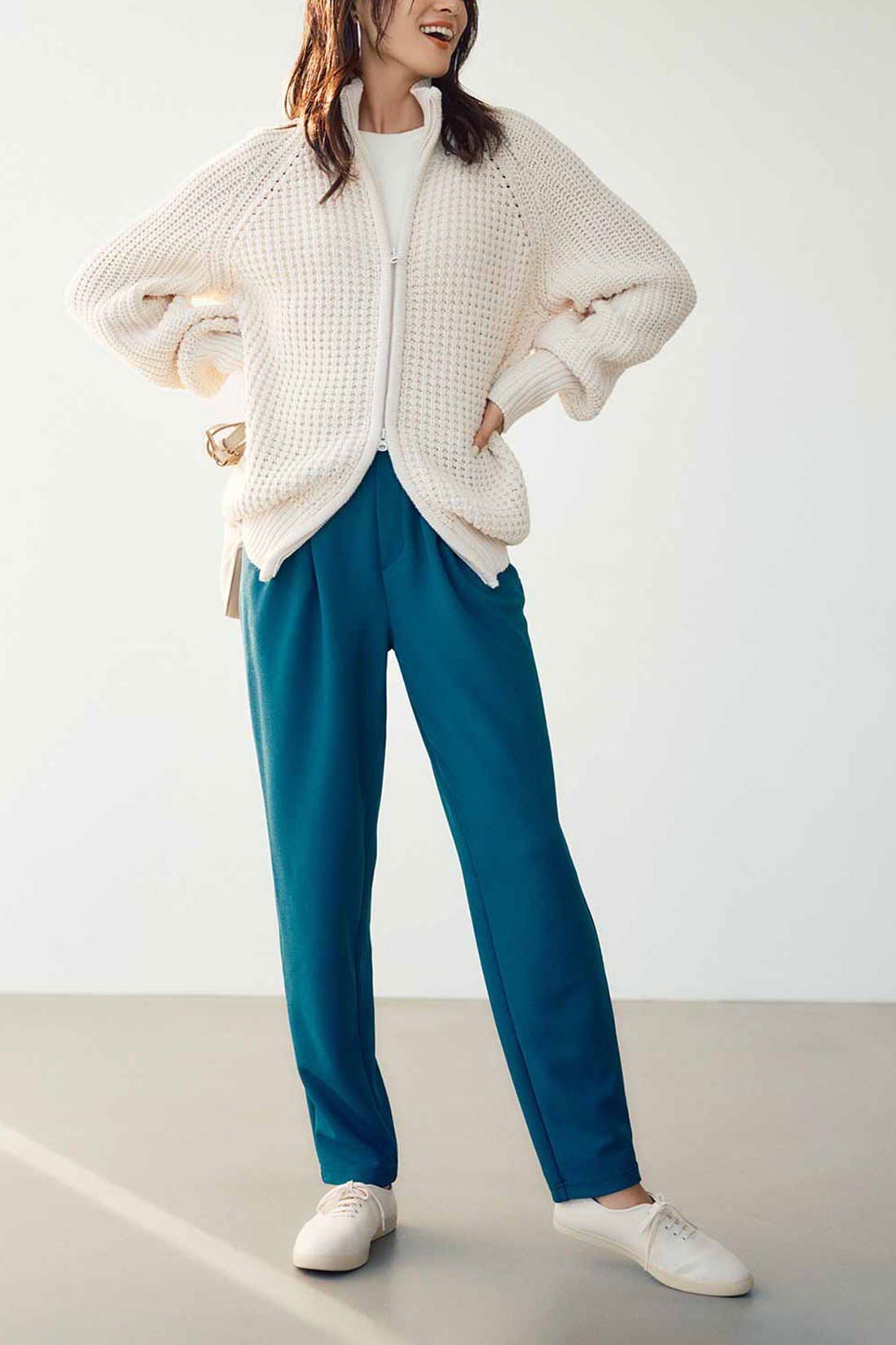 IEDIT|IEDIT[イディット]　大人にふさわしい日本製 吸汗速乾シエスタ タックテーパードパンツ