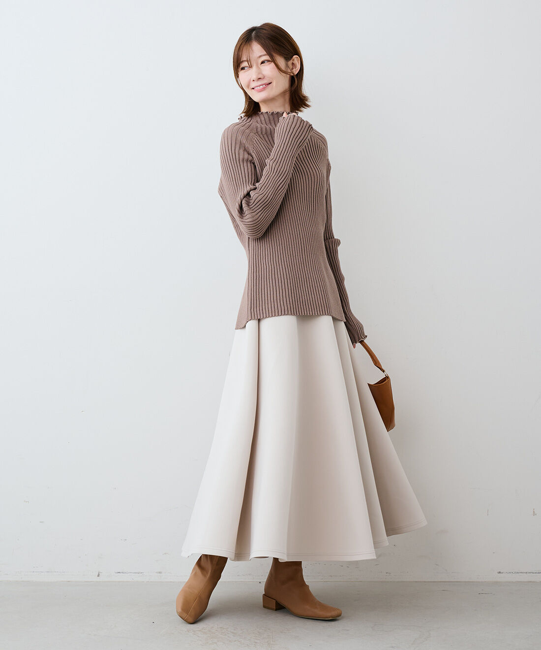 IEDIT［イディット］|IEDIT[イディット]　着やせワイドリブ ハイネック綿ニットの会