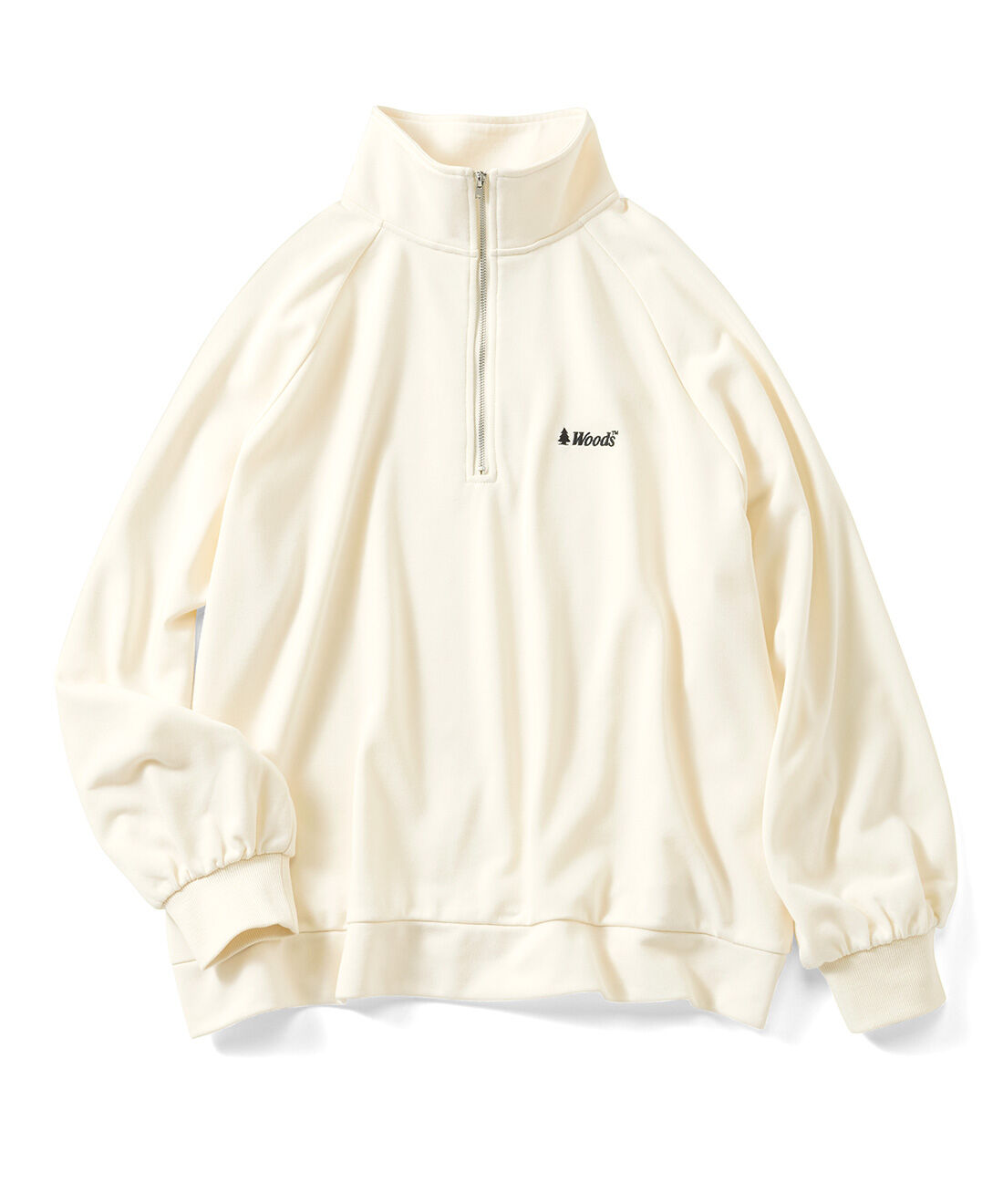 IEDIT|IEDIT[イディット]　WOODSコラボ ハーフジップ ラグランプルオーバー|〈アイボリー〉