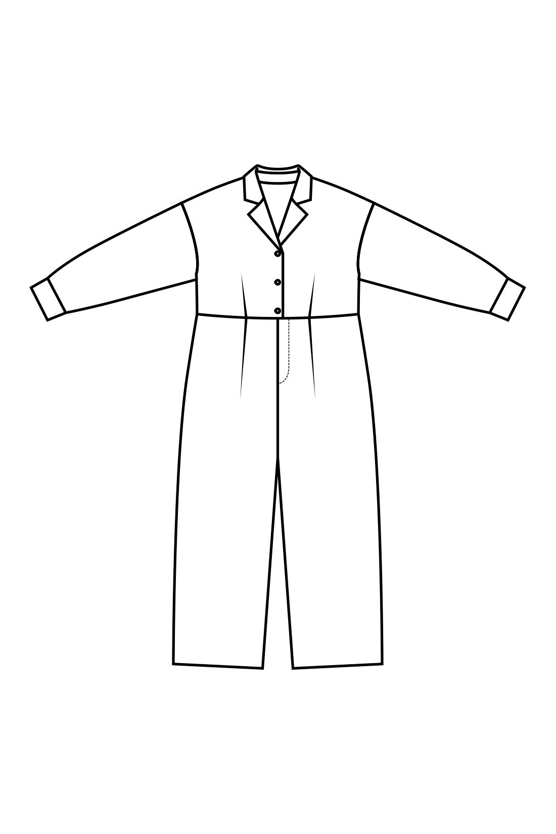 IEDIT|IEDIT[イディット]　福田麻琴さんコラボ　ドットオールインワン〈ブラック〉|ウエストの切り替えやパンツの前立て風ステッチでのっぺり見えを回避。