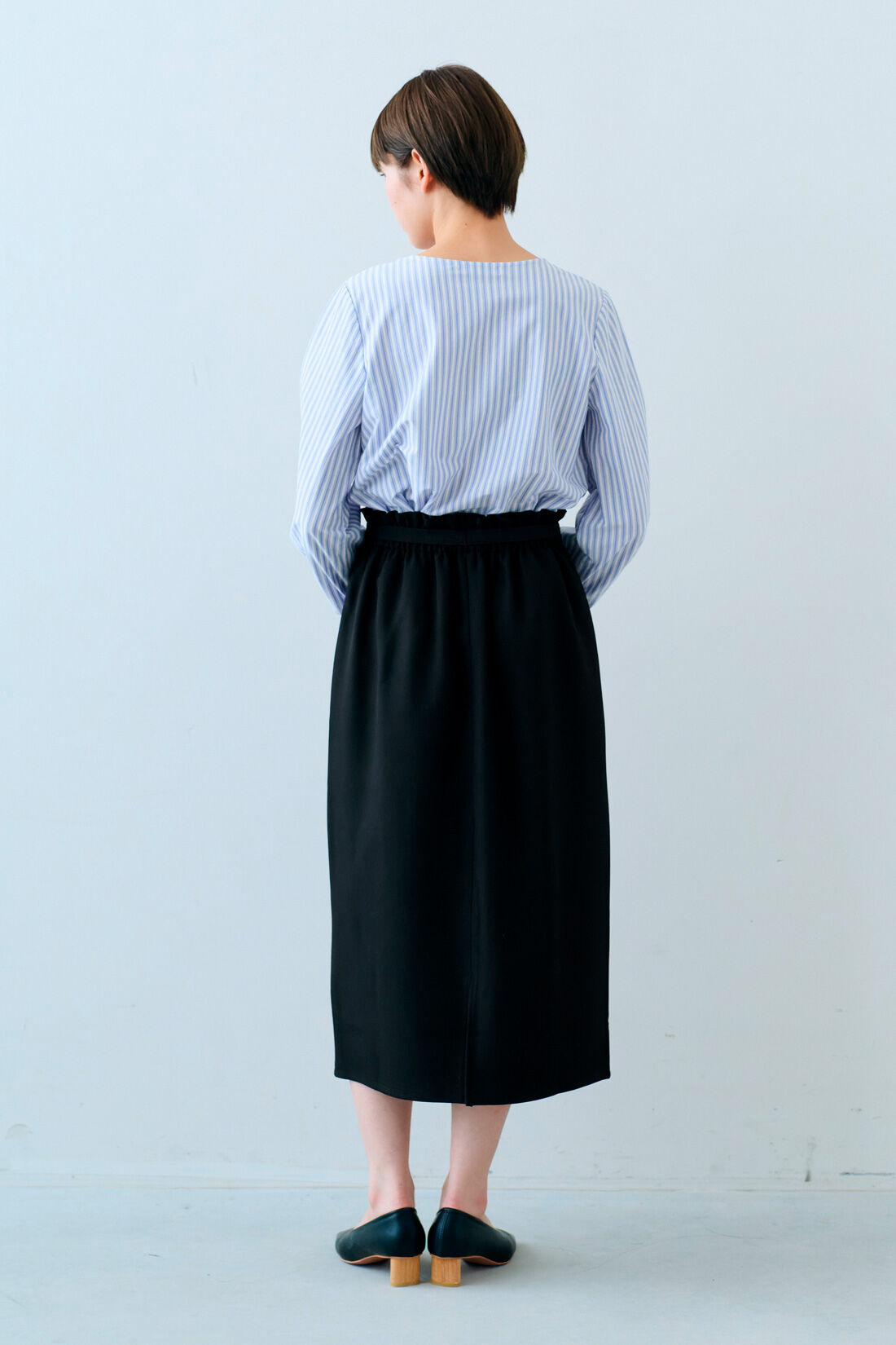 IEDIT|カットソー ストライプ ブラウス 〈ブルー〉のコーディネート