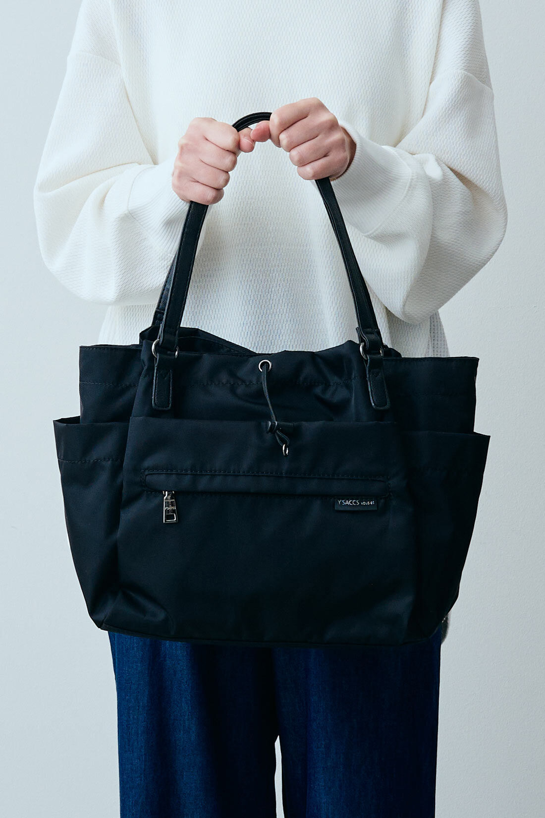 IEDIT|IEDIT[イディット] SELECT　Y&rsquo;SACCS vous et　ポーチ付き3-WAYトートバッグ　YV012-01|ブラック