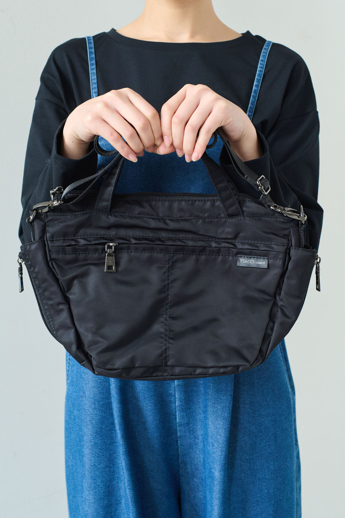 IEDIT［イディット］|IEDIT[イディット] SELECT　Y&rsquo;SACCS vous et　サイドジップ2-WAYミニトート　YV027-03|ブラック