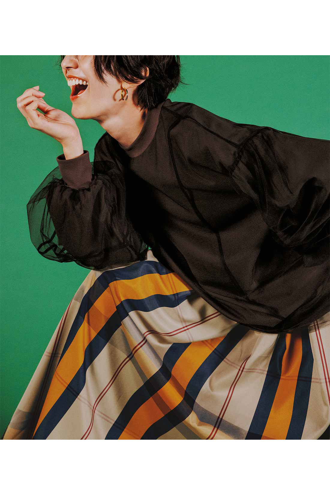 IEDIT|IEDIT[イディット]　撥水（はっすい）素材のチェックフレアースカート