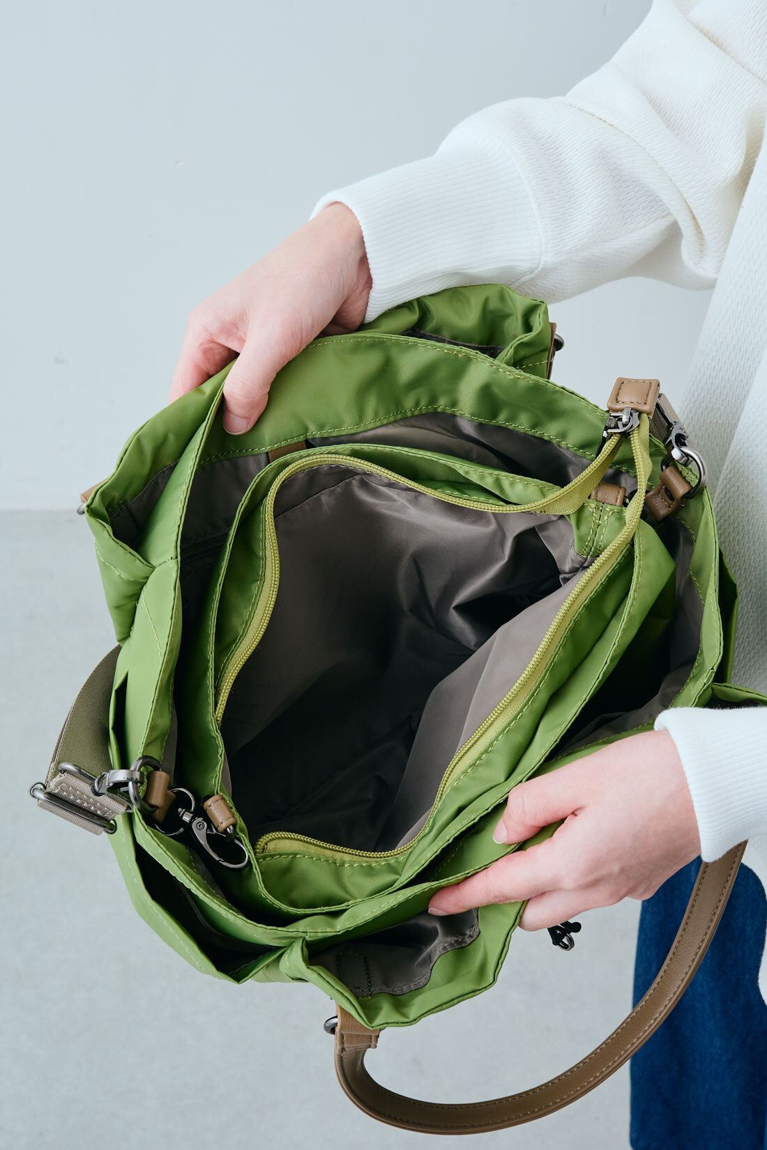 IEDIT|IEDIT[イディット] SELECT　Y&rsquo;SACCS vous et　ポーチ付き3-WAYトートバッグ　YV012-01