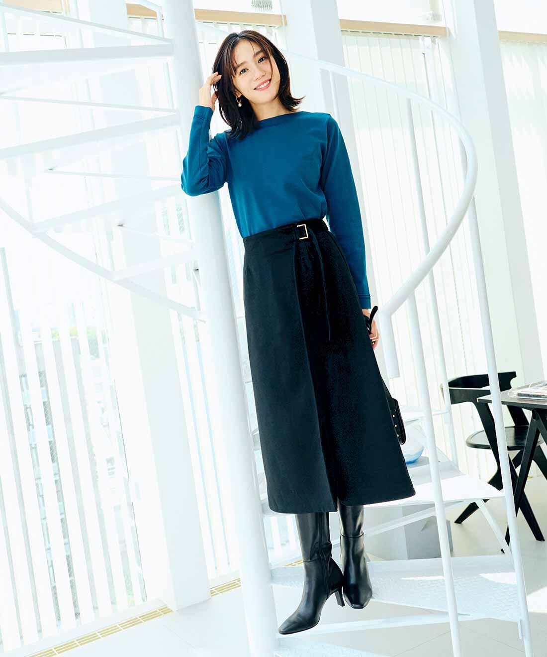 原着糸すっきりニット〈グリーン〉ＩＥのコーディネート