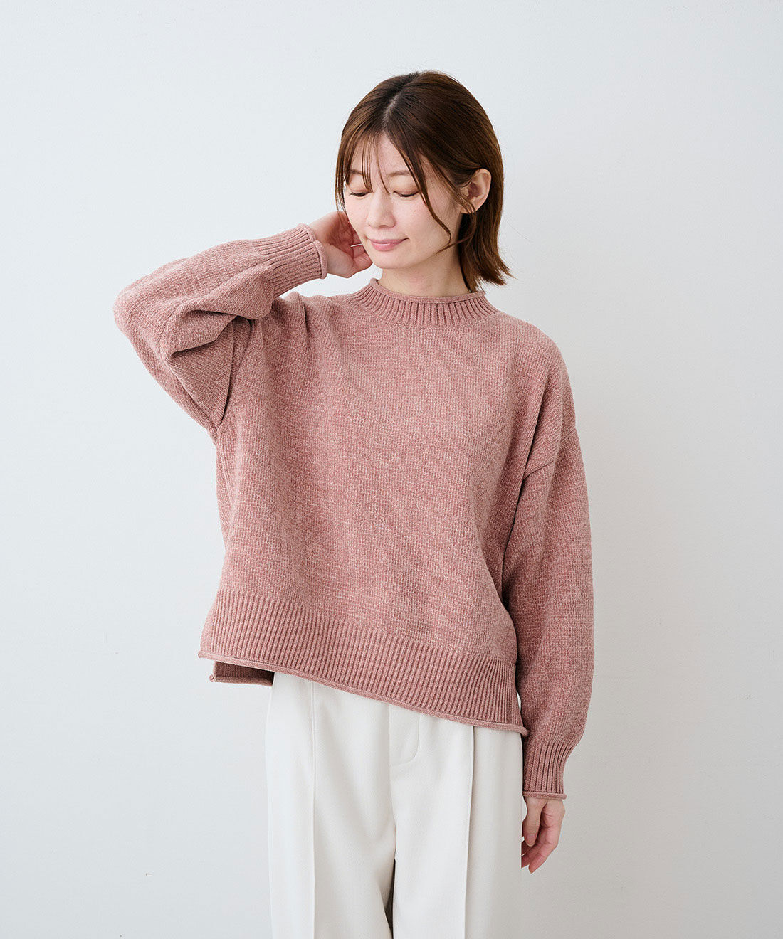 IEDIT［イディット］|IEDIT[イディット]　滑らかベロアタッチな風合いのディテールにこだわったモールニット