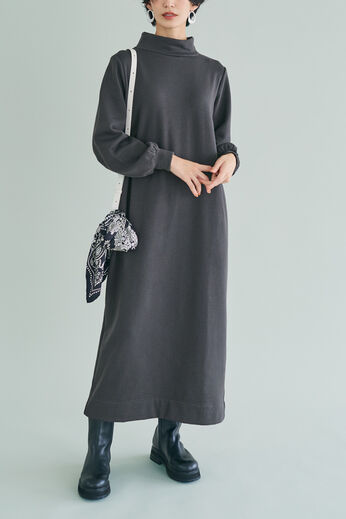 IEDIT | 裏起毛Ｉラインワンピ〈グレー〉ＩＥ