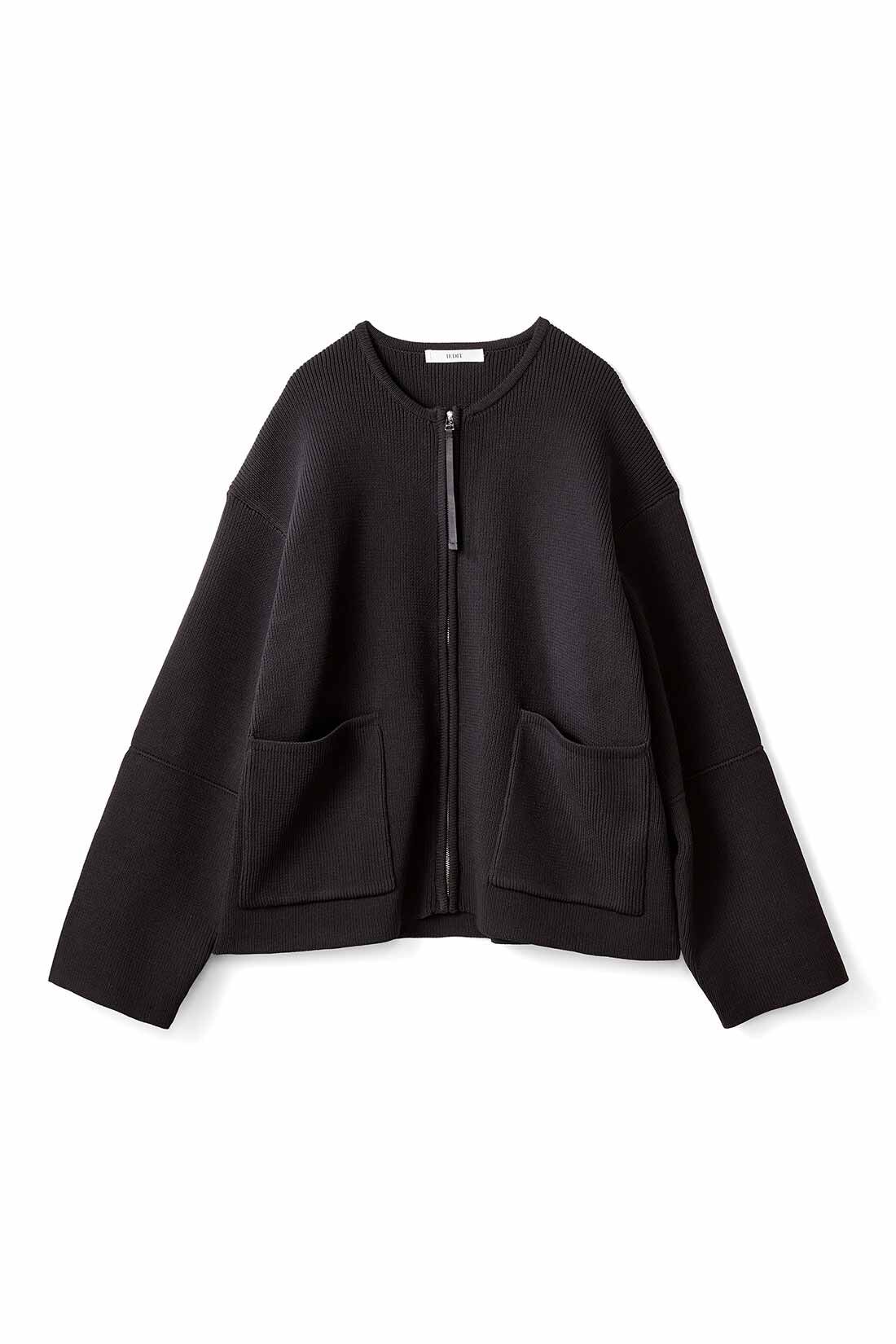 IEDIT［イディット］|IEDIT[イディット]　カーデ以上コート未満のこなれオーバーサイズニットジャケット|〈ブラック〉
