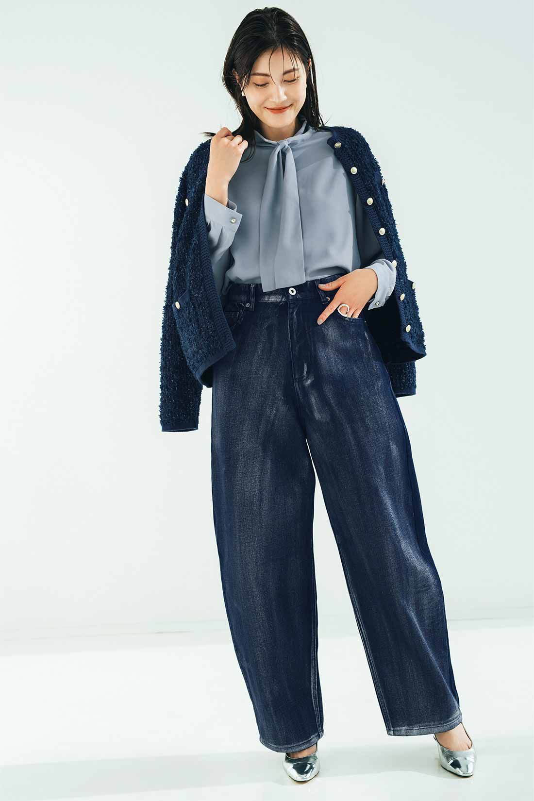 IEDIT［イディット］|IEDIT[イディット]　シックに着こなすボウタイブラウス〈ブルー〉