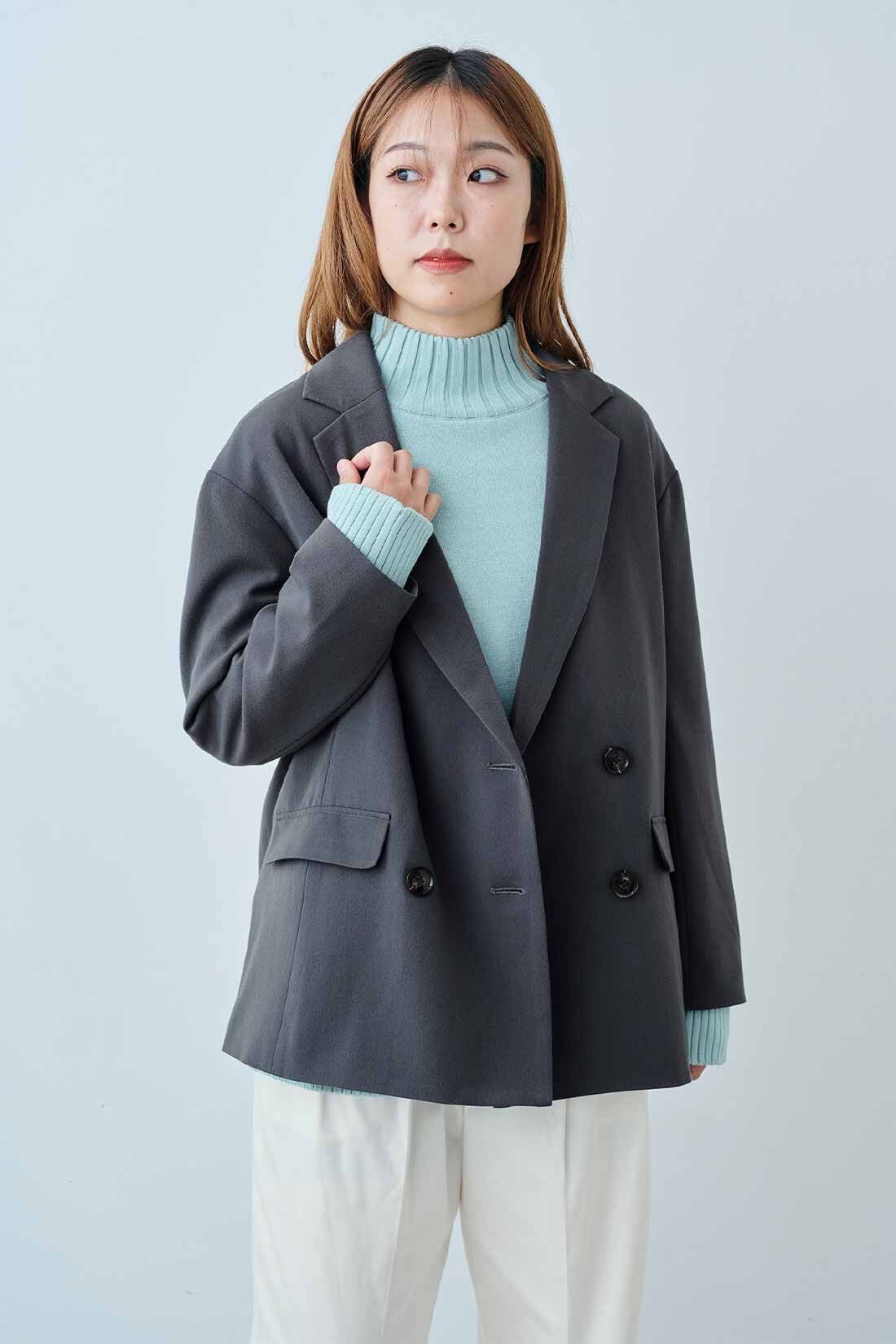 IEDIT［イディット］|IEDIT[イディット]　小森美穂子さんコラボ ゆるシルエットのこなれ見えジャケット〈チャコールグレー〉