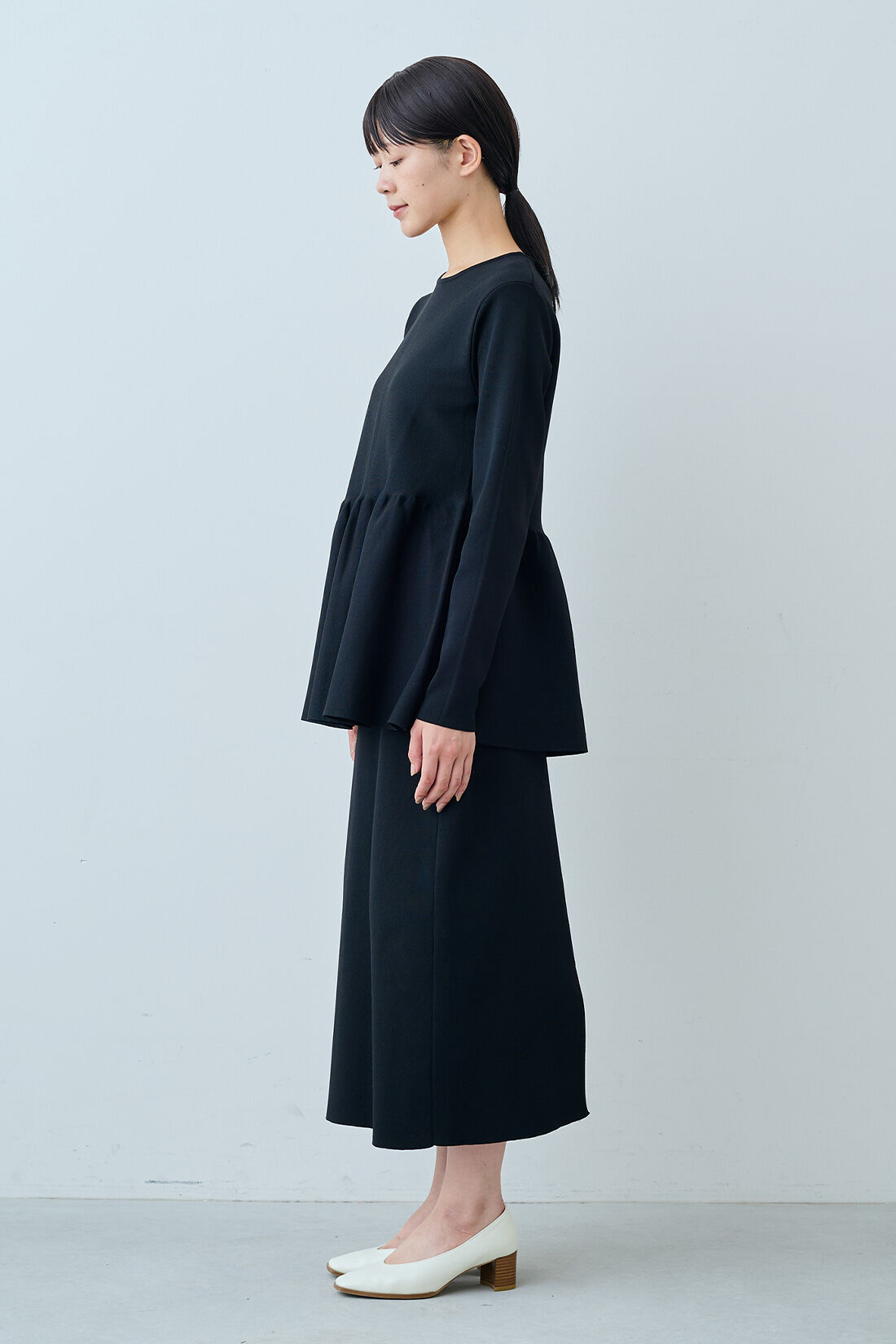 IEDIT［イディット］|IEDIT[イディット]　福田麻琴さんコラボ 華やかニットセットアップ〈ブラック〉|モデル身長：163cm　着用サイズ：M