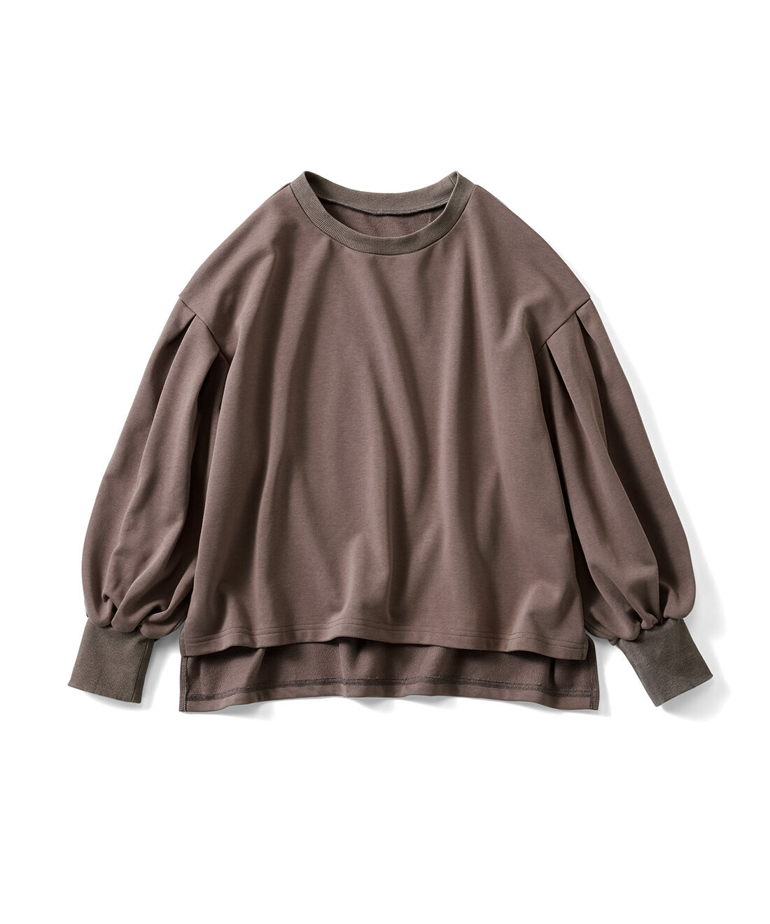 IEDIT|IEDIT[イディット]　旬カラーでこなれ感UP タックスリーブスウェット|ココアブラウン