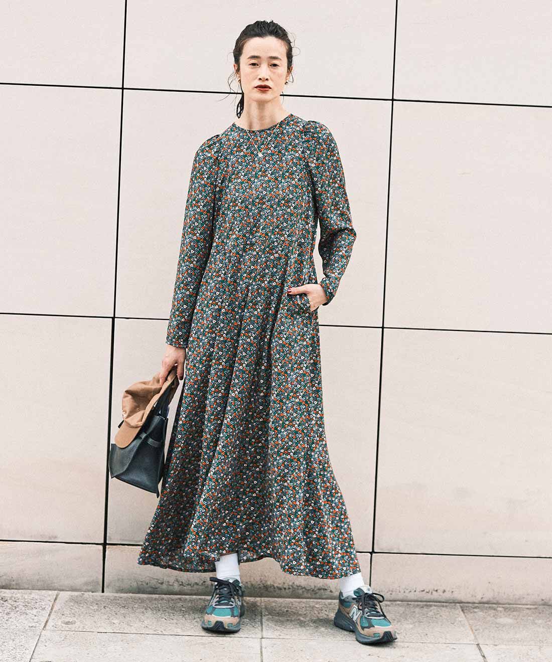 IEDIT|IEDIT[イディット]　レゾリヴァード×福田麻琴さんプリントワンピース〈ブラック〉