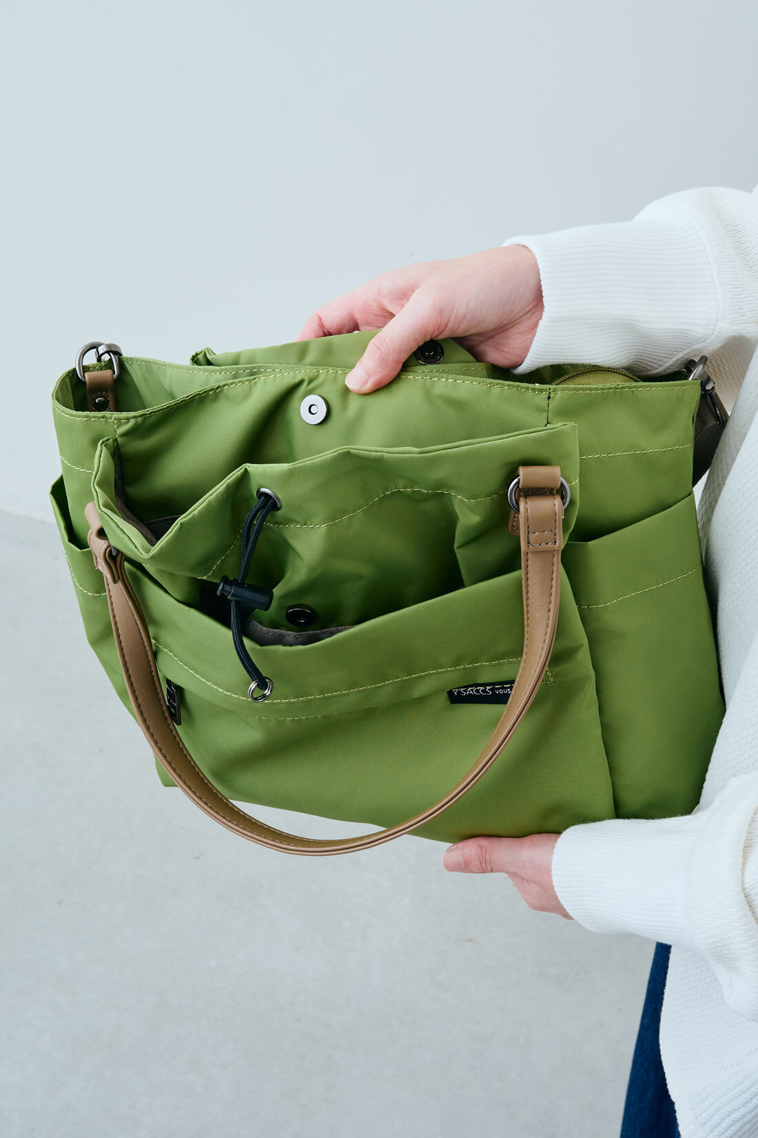 IEDIT|IEDIT[イディット] SELECT　Y&rsquo;SACCS vous et　ポーチ付き3-WAYトートバッグ　YV012-01