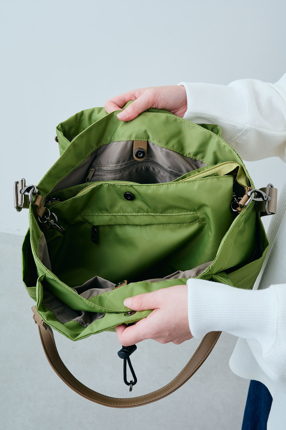 IEDIT|IEDIT[イディット] SELECT　Y&rsquo;SACCS vous et　ポーチ付き3-WAYトートバッグ　YV012-01