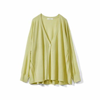 バックプリーツ カーディガン 〈ピスタチオイエロー〉