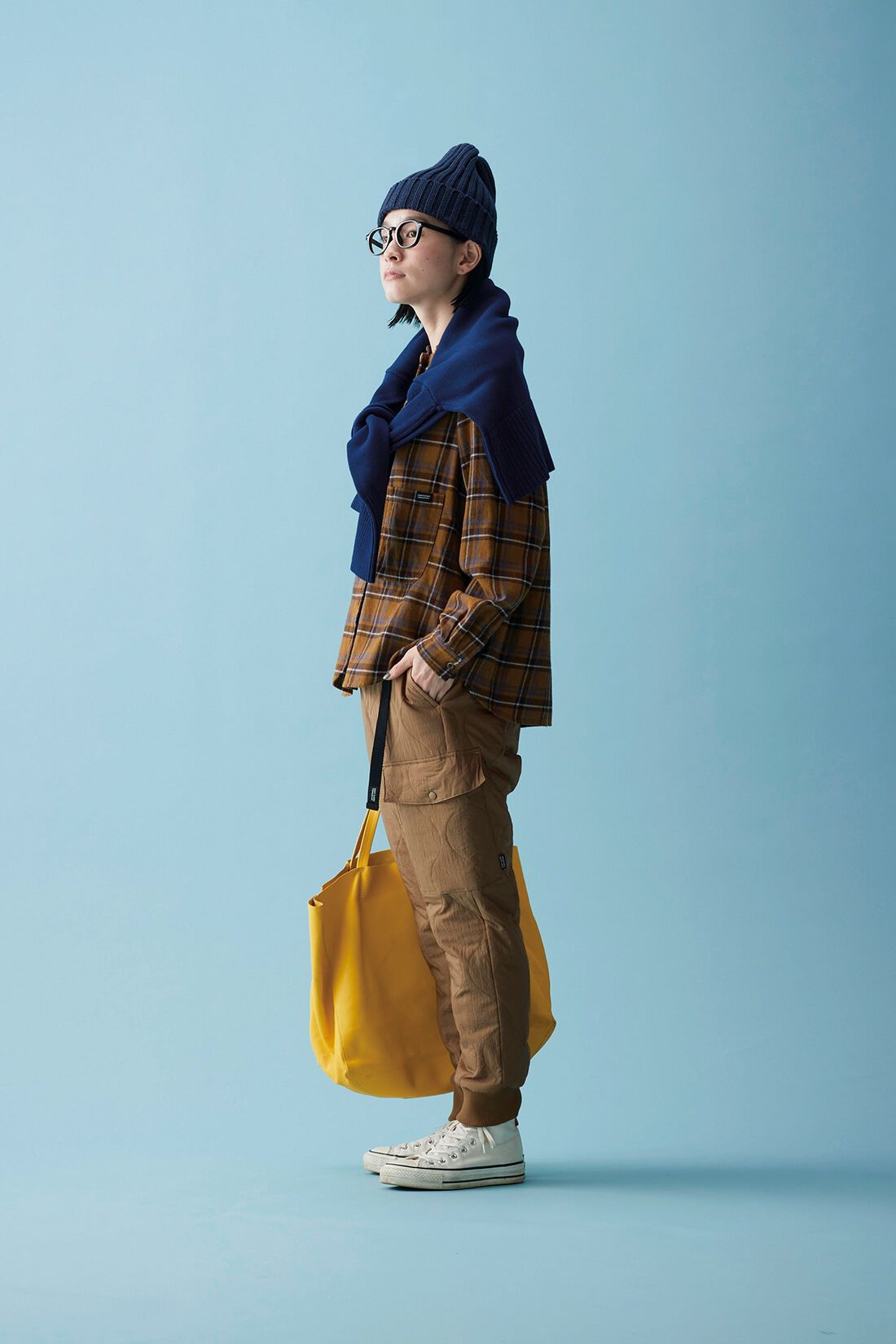 Sunny clouds|サニークラウズ 普段着チェックシャツの会〈レディース〉|モデル身長162cm/着用サイズM