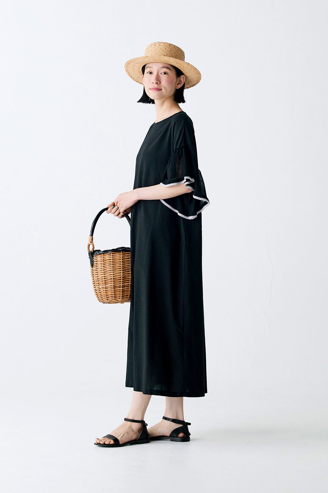 Sunny clouds［サニークラウズ］|サニークラウズ　黒いデメキンワンピース〈レディース〉|身長162cm/ワンピースMサイズ
