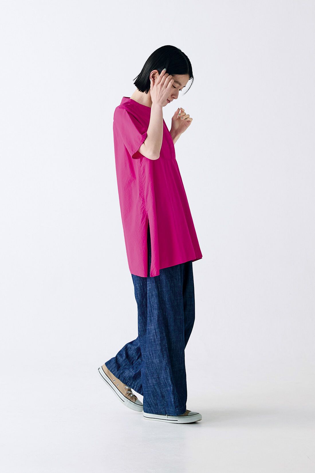 Sunny clouds［サニークラウズ］|サニークラウズ　ゆるりとデニムパンツ〈レディース〉|身長162cm/トップスMサイズ/ボトムスMサイズ