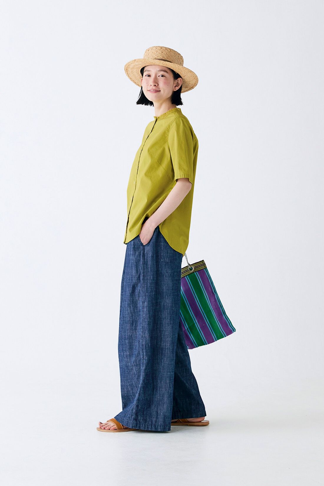 Sunny clouds［サニークラウズ］|サニークラウズ　ゆるりとデニムパンツ〈レディース〉|身長162cm/トップスMサイズ/ボトムスMサイズ